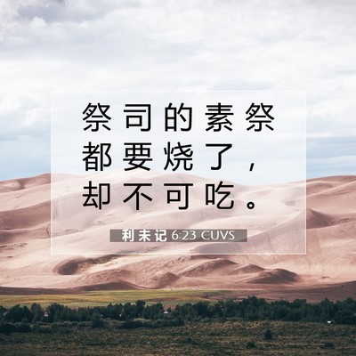 Picture 07 - 利 未 记 6:23 CUVS - 祭 司 的 素 祭 都 要 烧 了 ， 却 不 - Bible Verse Picture