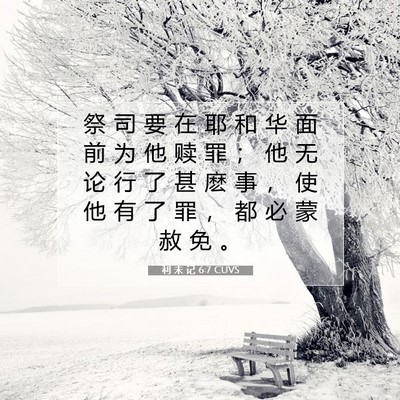 Picture 07 - 利 未 记 6:7 CUVS - 祭 司 要 在 耶 和 华 面 前 为 他 赎 - Bible Verse Picture