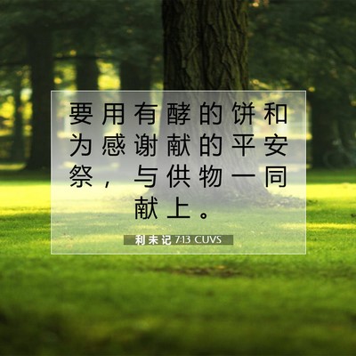Picture 07 - 利 未 记 7:13 CUVS - 要 用 有 酵 的 饼 和 为 感 谢 献 的 - Bible Verse Picture