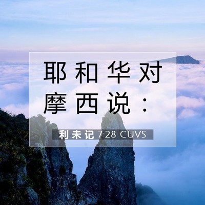 Picture 07 - 利 未 记 7:28 CUVS - 耶 和 华 对 摩 西 说 - Bible Verse Picture