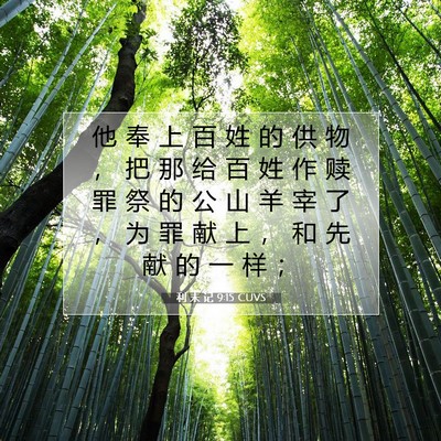 Picture 07 - 利 未 记 9:15 CUVS - 他 奉 上 百 姓 的 供 物 ， 把 那 给 - Bible Verse Picture