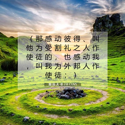 Picture 07 - 加 拉 太 书 2:8 CUVS - （ 那 感 动 彼 得 、 叫 他 为 受 割 - Bible Verse Picture
