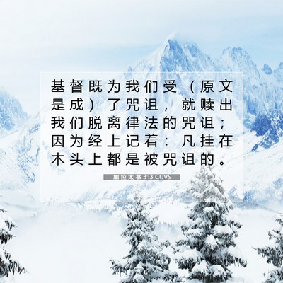 Picture 07 - 加 拉 太 书 3:13 CUVS - 基 督 既 为 我 们 受 （ 原 文 是 成 - Bible Verse Picture