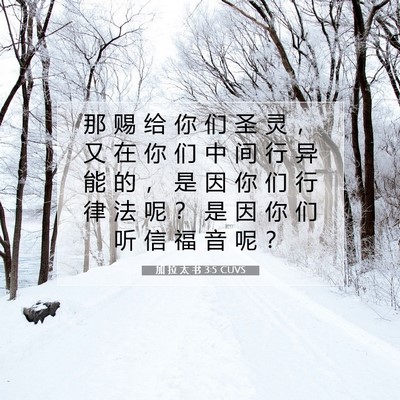 Picture 07 - 加 拉 太 书 3:5 CUVS - 那 赐 给 你 们 圣 灵 ， 又 在 你 们 - Bible Verse Picture