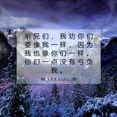 Picture 07 - 加 拉 太 书 4:12 CUVS - 弟 兄 们 ， 我 劝 你 们 要 像 我 一 - Bible Verse Picture