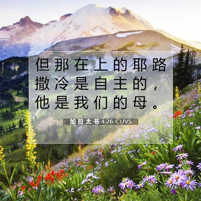 Picture 07 - 加 拉 太 书 4:26 CUVS - 但 那 在 上 的 耶 路 撒 冷 是 自 主 - Bible Verse Picture