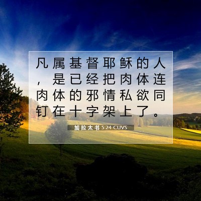 Picture 07 - 加 拉 太 书 5:24 CUVS - 凡 属 基 督 耶 稣 的 人 ， 是 已 经 - Bible Verse Picture