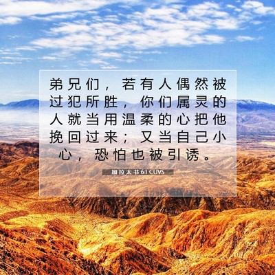 Picture 07 - 加 拉 太 书 6:1 CUVS - 弟 兄 们 ， 若 有 人 偶 然 被 过 犯 - Bible Verse Picture