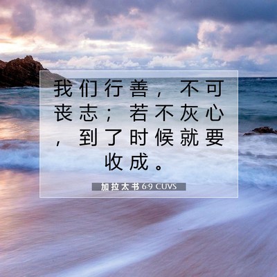 Picture 07 - 加 拉 太 书 6:9 CUVS - 我 们 行 善 ， 不 可 丧 志 ； 若 不 - Bible Verse Picture