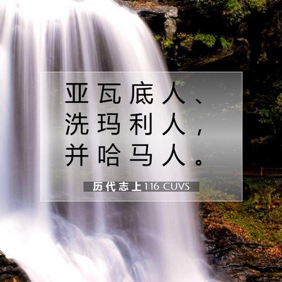 Picture 07 - 历 代 志 上 1:16 CUVS - 亚 瓦 底 人 、 洗 玛 利 人 ， 并 哈 - Bible Verse Picture