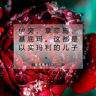 Picture 07 - 历 代 志 上 1:31 CUVS - 伊 突 、 拿 非 施 、 基 底 玛 。 这 - Bible Verse Picture