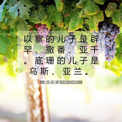 Picture 07 - 历 代 志 上 1:42 CUVS - 以 察 的 儿 子 是 辟 罕 、 撒 番 、 - Bible Verse Picture