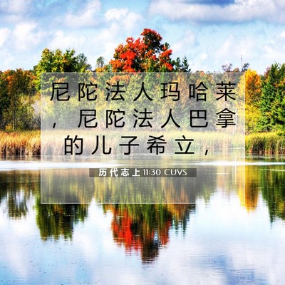 Picture 07 - 历 代 志 上 11:30 CUVS - 尼 陀 法 人 玛 哈 莱 ， 尼 陀 法 人 - Bible Verse Picture