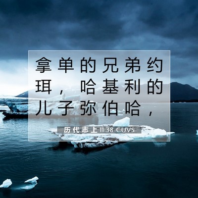 Picture 07 - 历 代 志 上 11:38 CUVS - 拿 单 的 兄 弟 约 珥 ， 哈 基 利 的 - Bible Verse Picture