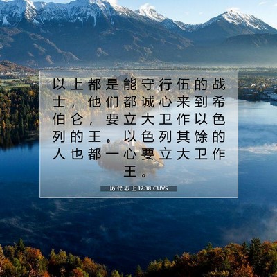 Picture 07 - 历 代 志 上 12:38 CUVS - 以 上 都 是 能 守 行 伍 的 战 士 ， - Bible Verse Picture