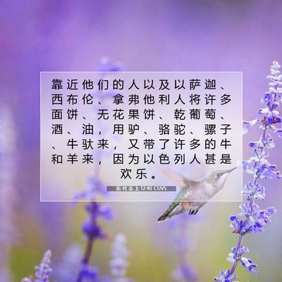 Picture 07 - 历 代 志 上 12:40 CUVS - 靠 近 他 们 的 人 以 及 以 萨 迦 、 - Bible Verse Picture