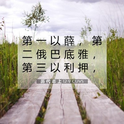 Picture 07 - 历 代 志 上 12:9 CUVS - 第 一 以 薛 ， 第 二 俄 巴 底 雅 ， - Bible Verse Picture
