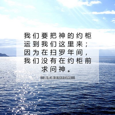 Picture 07 - 历 代 志 上 13:3 CUVS - 我 们 要 把 神 的 约 柜 运 到 我 们 - Bible Verse Picture