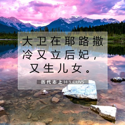 Picture 07 - 历 代 志 上 14:3 CUVS - 大 卫 在 耶 路 撒 冷 又 立 后 妃 ， - Bible Verse Picture