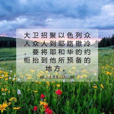 Picture 07 - 历 代 志 上 15:3 CUVS - 大 卫 招 聚 以 色 列 众 人 众 人 到 - Bible Verse Picture