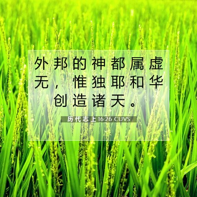 Picture 07 - 历 代 志 上 16:26 CUVS - 外 邦 的 神 都 属 虚 无 ， 惟 独 耶 - Bible Verse Picture