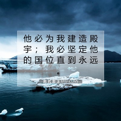Picture 07 - 历 代 志 上 17:12 CUVS - 他 必 为 我 建 造 殿 宇 ； 我 必 坚 - Bible Verse Picture