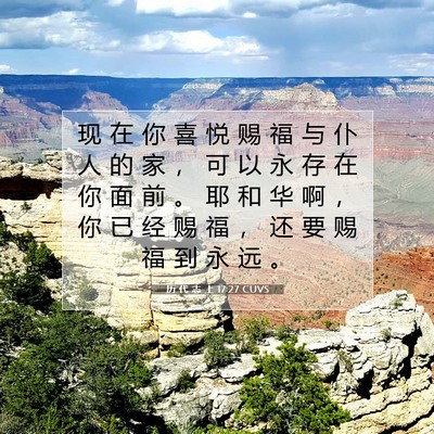 Picture 07 - 历 代 志 上 17:27 CUVS - 现 在 你 喜 悦 赐 福 与 仆 人 的 家 - Bible Verse Picture