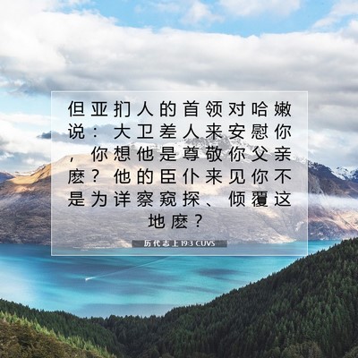 Picture 07 - 历 代 志 上 19:3 CUVS - 但 亚 扪 人 的 首 领 对 哈 嫩 说 ： - Bible Verse Picture