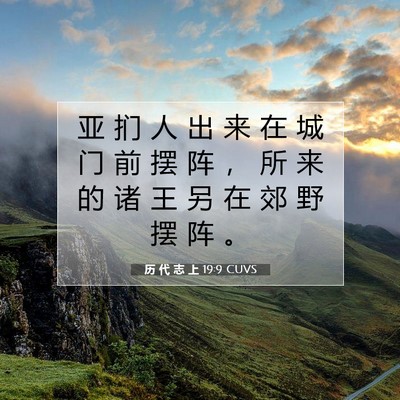 Picture 07 - 历 代 志 上 19:9 CUVS - 亚 扪 人 出 来 在 城 门 前 摆 阵 ， - Bible Verse Picture