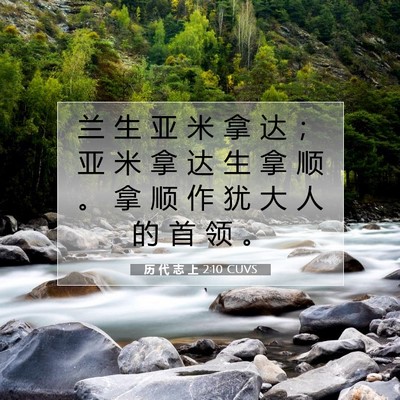 Picture 07 - 历 代 志 上 2:10 CUVS - 兰 生 亚 米 拿 达 ； 亚 米 拿 达 生 - Bible Verse Picture