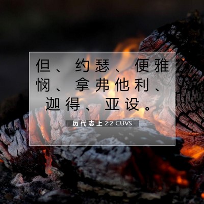 Picture 07 - 历 代 志 上 2:2 CUVS - 但 、 约 瑟 、 便 雅 悯 、 拿 弗 他 - Bible Verse Picture