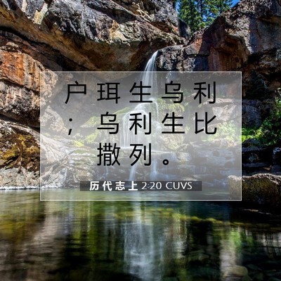 Picture 07 - 历 代 志 上 2:20 CUVS - 户 珥 生 乌 利 ； 乌 利 生 比 撒 列 - Bible Verse Picture