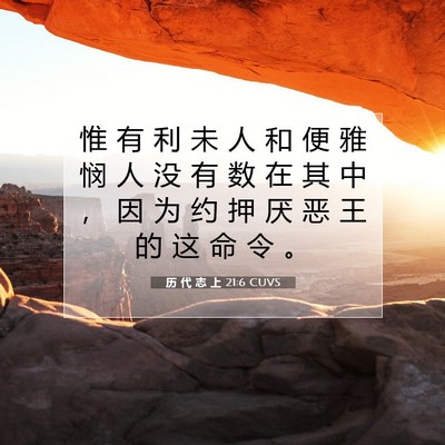 Picture 07 - 历 代 志 上 21:6 CUVS - 惟 有 利 未 人 和 便 雅 悯 人 没 有 - Bible Verse Picture