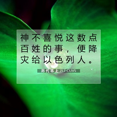 Picture 07 - 历 代 志 上 21:7 CUVS - 神 不 喜 悦 这 数 点 百 姓 的 事 ， - Bible Verse Picture