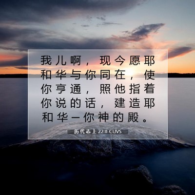 Picture 07 - 历 代 志 上 22:11 CUVS - 我 儿 啊 ， 现 今 愿 耶 和 华 与 你 - Bible Verse Picture