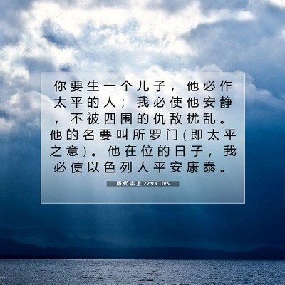 Picture 07 - 历 代 志 上 22:9 CUVS - 你 要 生 一 个 儿 子 ， 他 必 作 太 - Bible Verse Picture