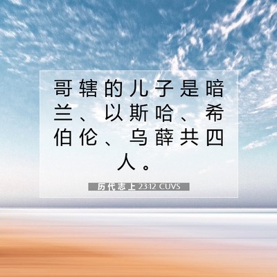 Picture 07 - 历 代 志 上 23:12 CUVS - 哥 辖 的 儿 子 是 暗 兰 、 以 斯 哈 - Bible Verse Picture