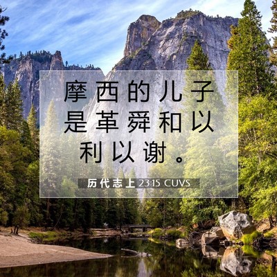 Picture 07 - 历 代 志 上 23:15 CUVS - 摩 西 的 儿 子 是 革 舜 和 以 利 以 - Bible Verse Picture