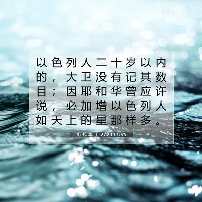 Picture 07 - 历 代 志 上 27:23 CUVS - 以 色 列 人 二 十 岁 以 内 的 ， 大 - Bible Verse Picture