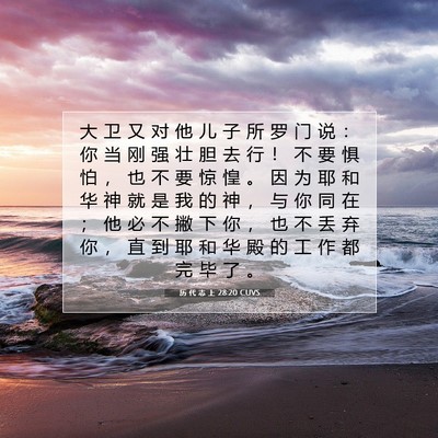 Picture 07 - 历 代 志 上 28:20 CUVS - 大 卫 又 对 他 儿 子 所 罗 门 说 ： - Bible Verse Picture