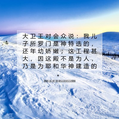 Picture 07 - 历 代 志 上 29:1 CUVS - 大 卫 王 对 会 众 说 ： 我 儿 子 所 - Bible Verse Picture