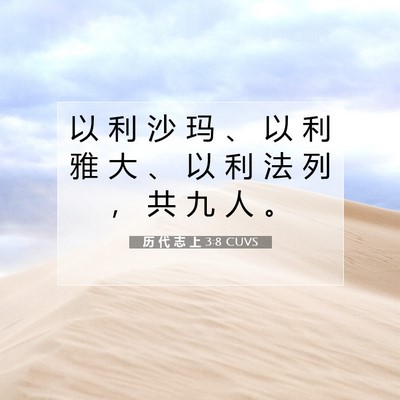 Picture 07 - 历 代 志 上 3:8 CUVS - 以 利 沙 玛 、 以 利 雅 大 、 以 利 - Bible Verse Picture