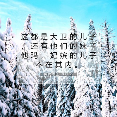 Picture 07 - 历 代 志 上 3:9 CUVS - 这 都 是 大 卫 的 儿 子 ， 还 有 他 - Bible Verse Picture
