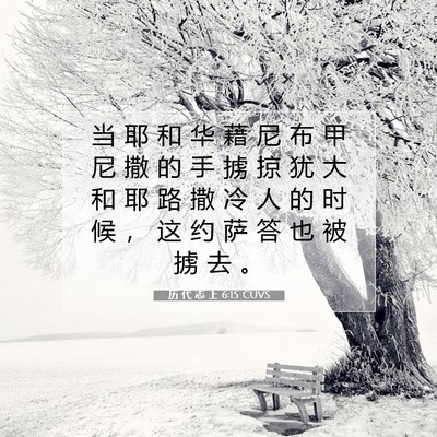 Picture 07 - 历 代 志 上 6:15 CUVS - 当 耶 和 华 藉 尼 布 甲 尼 撒 的 手 - Bible Verse Picture