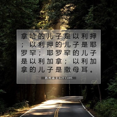 Picture 07 - 历 代 志 上 6:27 CUVS - 拿 哈 的 儿 子 是 以 利 押 ； 以 利 - Bible Verse Picture