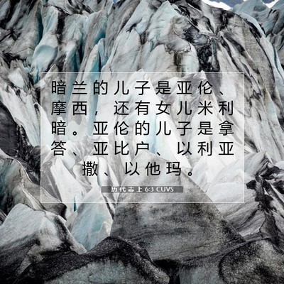 Picture 07 - 历 代 志 上 6:3 CUVS - 暗 兰 的 儿 子 是 亚 伦 、 摩 西 ， - Bible Verse Picture