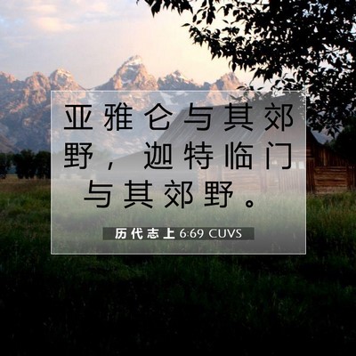 Picture 07 - 历 代 志 上 6:69 CUVS - 亚 雅 仑 与 其 郊 野 ， 迦 特 临 门 - Bible Verse Picture