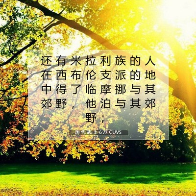 Picture 07 - 历 代 志 上 6:77 CUVS - 还 有 米 拉 利 族 的 人 在 西 布 伦 - Bible Verse Picture