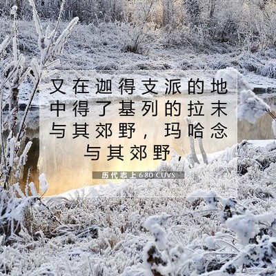 Picture 07 - 历 代 志 上 6:80 CUVS - 又 在 迦 得 支 派 的 地 中 得 了 基 - Bible Verse Picture