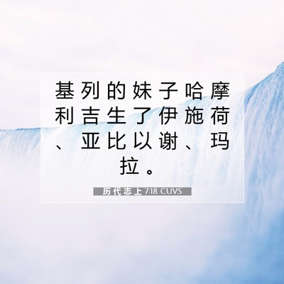 Picture 07 - 历 代 志 上 7:18 CUVS - 基 列 的 妹 子 哈 摩 利 吉 生 了 伊 - Bible Verse Picture